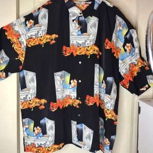 Vintage Y2K Up Roc Button Down Hawaiian Shirt Size 3XL